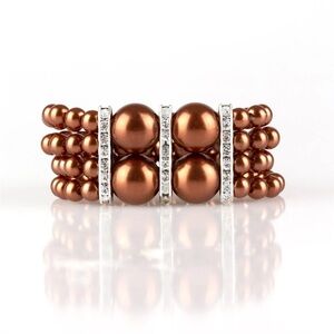 Elegant Brown Beaded Stretchy Bracelet